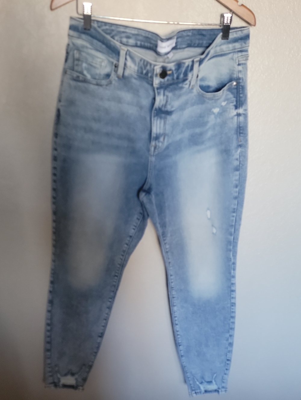 Lane Bryant Light Wash Blue Distressed Jeans